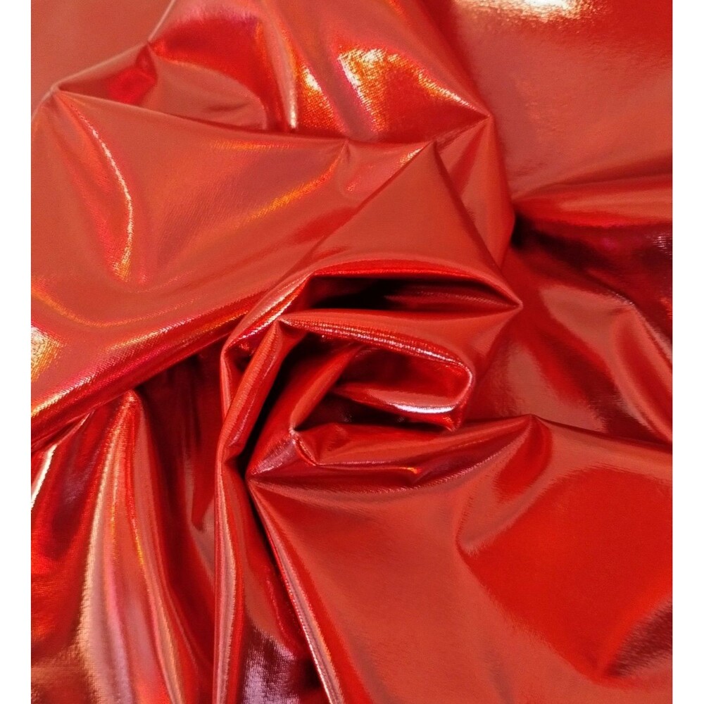 Red Shimmer Mirror Foil Fabric BTY, Polyester/Spandex, Cosplay by Yaya Han, NEW!